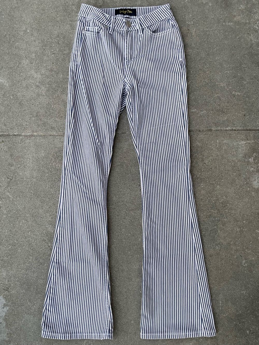 Indigo Rein Navy and White Stripe Jeans